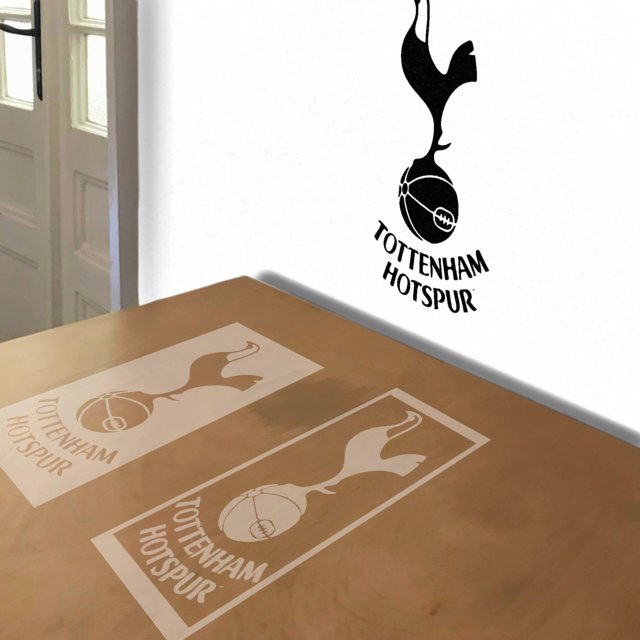 Tottenham Hotspur stencil in 2 layers, simulated painting
