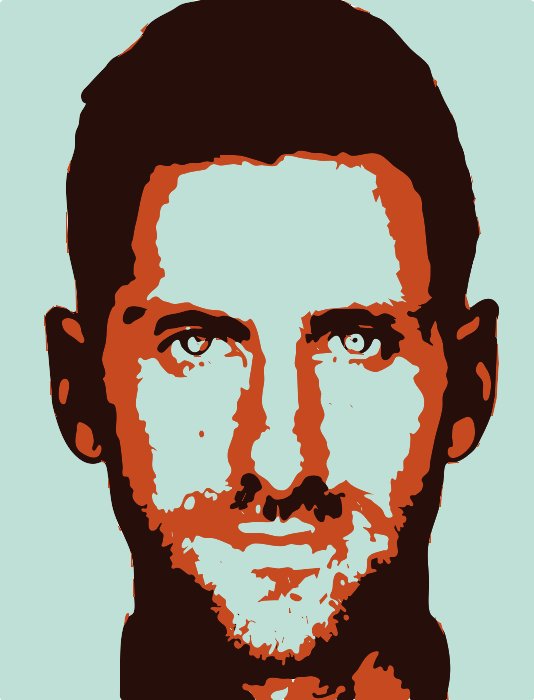 Stencil of Novak Djokovic