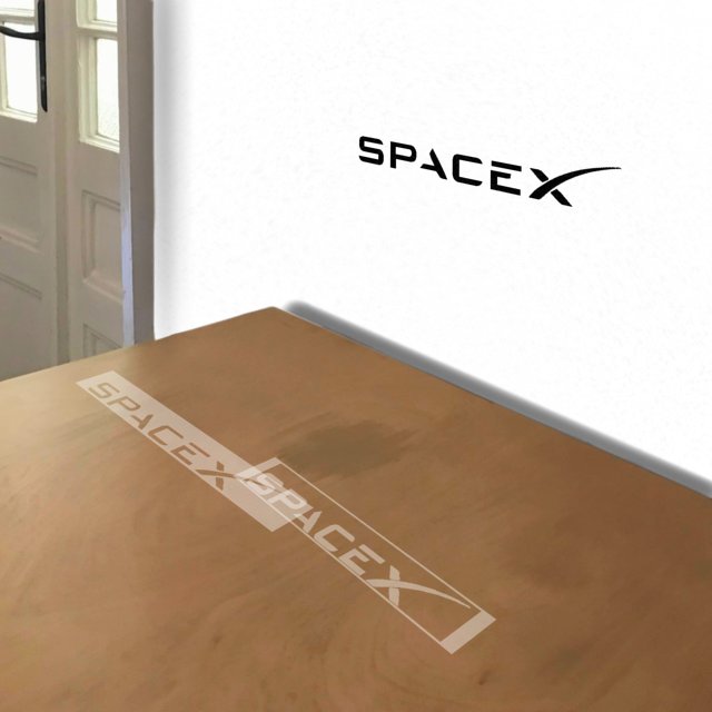 SpaceX stencil in 2 layers, simulated painting