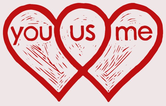 Stencil of You, Me, Us