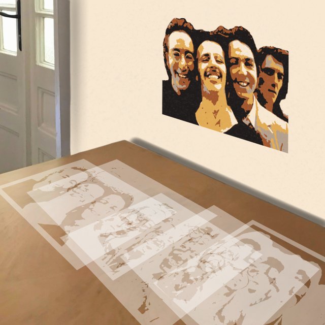 Late Beatles stencil in 5 layers, simulated painting
