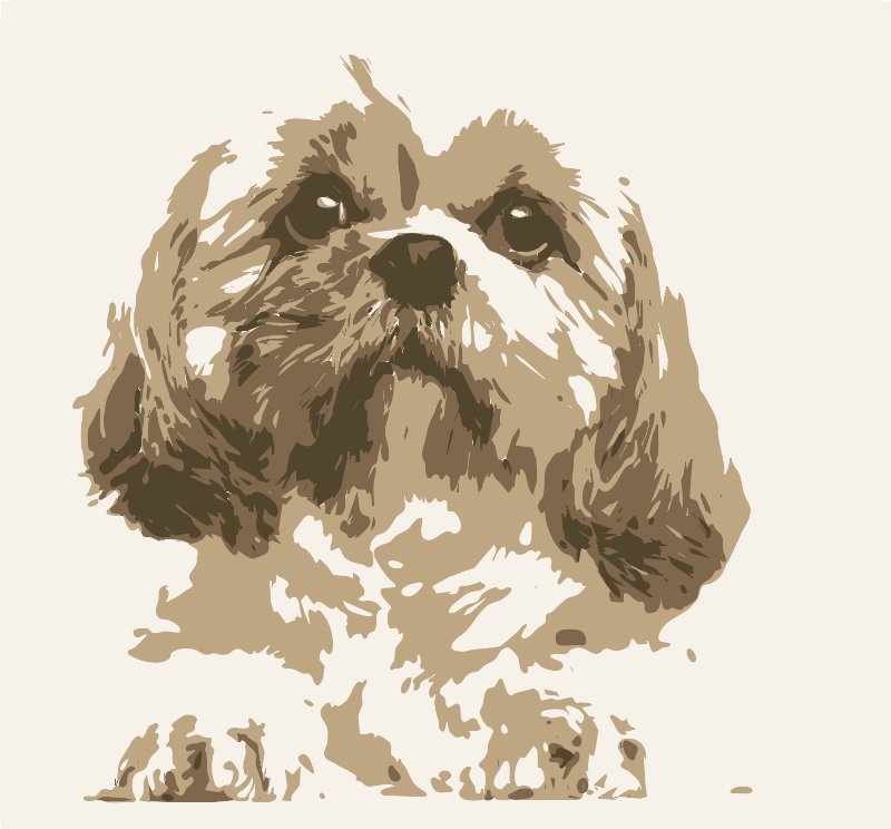Stencil of Peeping Shih Tzu