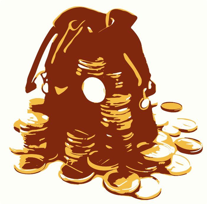 Stencil of Gold Coins