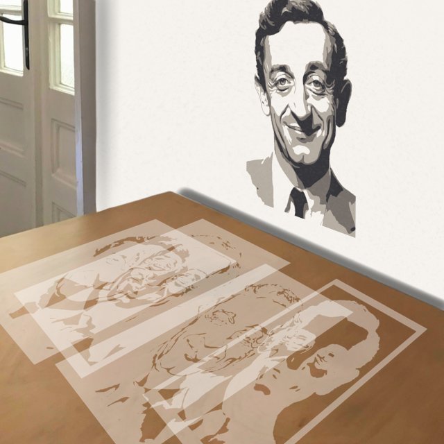 Harvey Milk stencil in 4 layers, simulated painting