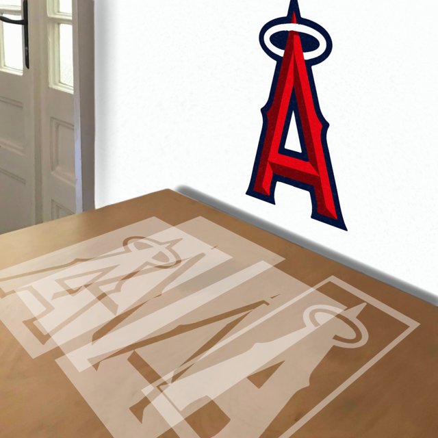 Los Angeles Angels stencil in 8 layers, simulated painting