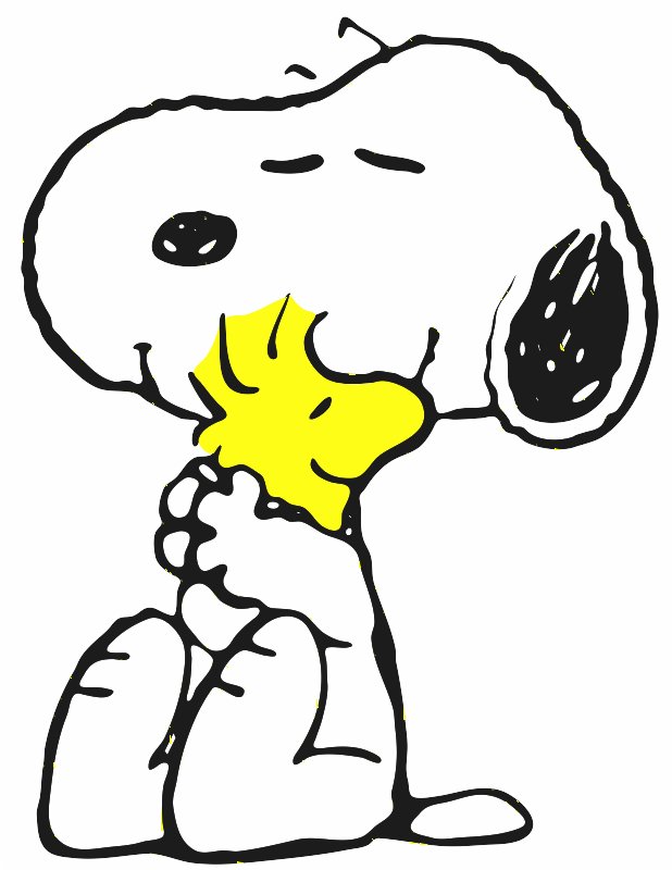 Stencil of Snoopy and Woodstock