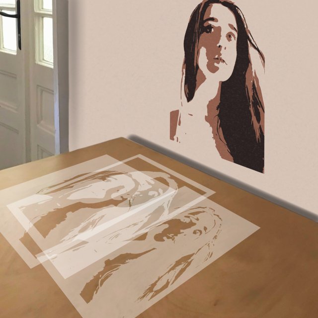 Virgo stencil in 3 layers, simulated painting